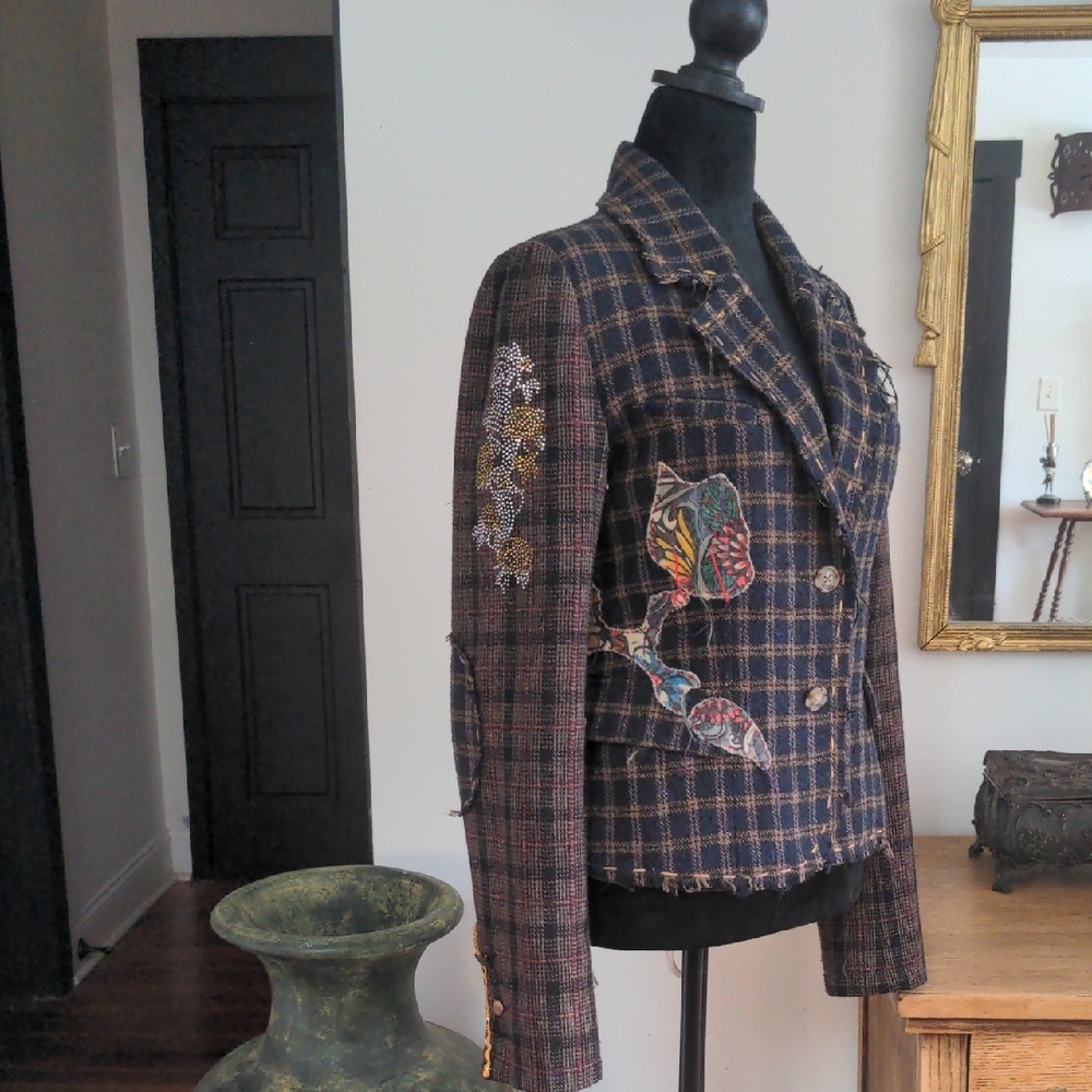 Raw 7 Handmade Patchwork Blazer – Artisan Statement Piece S